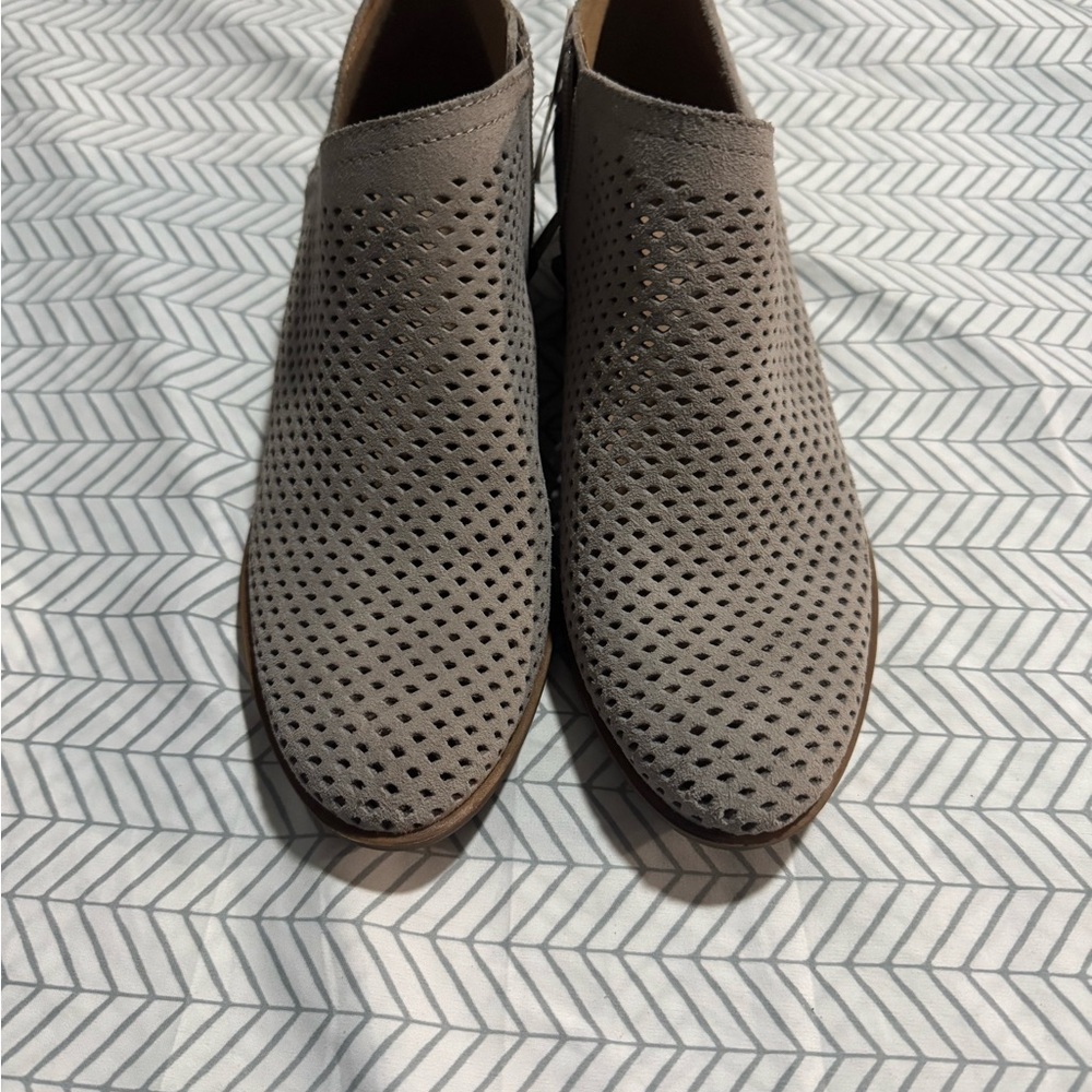 Lucky Brand Gray Perforated Ankle Booties